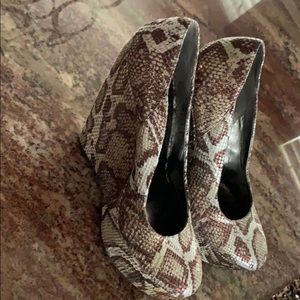 Carlos Snakeskin Wedge Platforms